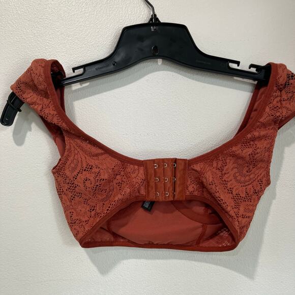 Out From Under Lace Rust Bralette Festival Crop Top Urban Outfitters Sz S - Picture 4 of 6